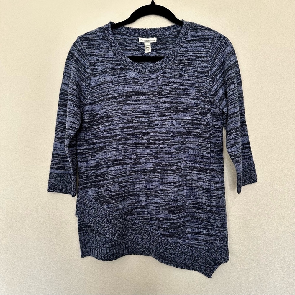 croft & barrow Blue and Navy Marled Scoop Neck Sweater